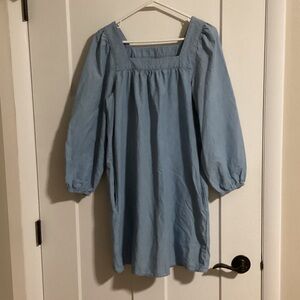 J. Crew Sky Blue Gathered Dress